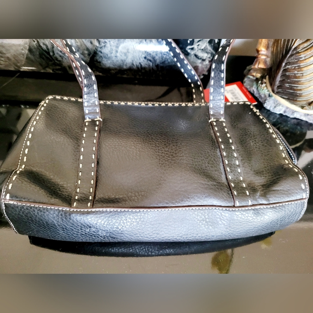 Relic Hannah Contrast Stitching Shoulder Bag Vegan Leather Black 12"×7"×3" NEW - Picture 16 of 16